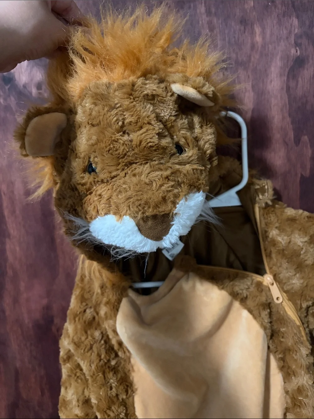 Kids Brown Plush Lion One-Piece Costume
